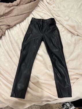Abercrombie & Fitch Black Faux Leather High-Rise Pants